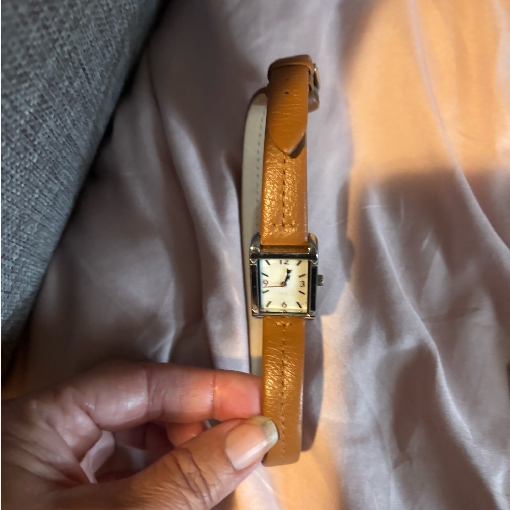 Stella & Dot Tan Leather Wrap Strap Watch